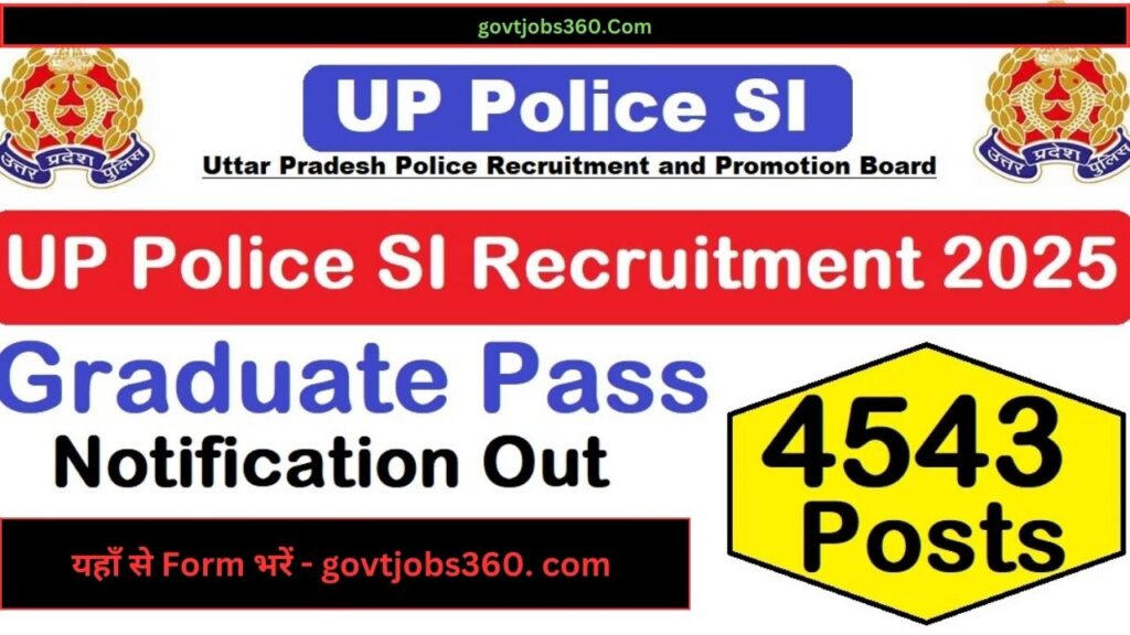 UP Police SI Online Form 2025